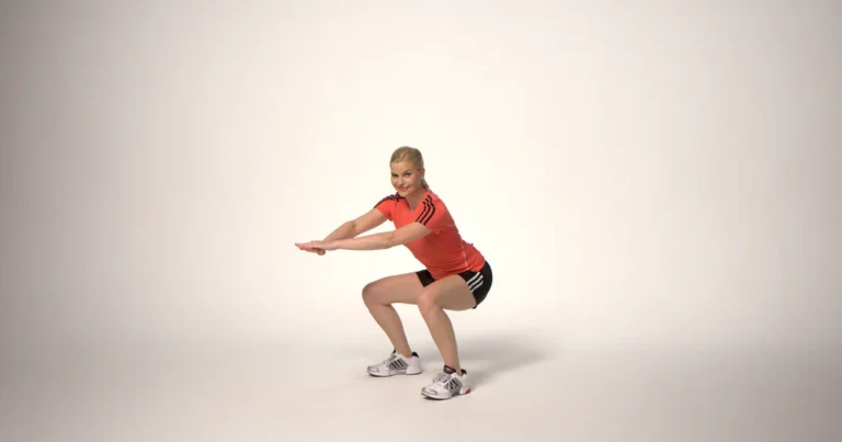 Athlete demonstrating Bilateral Squat (three-quarter view) — social preview crop