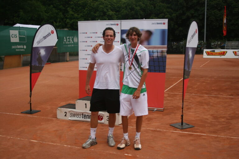 Philipp Halfmann standing with Alexander Ritschard at the Swiss Junior Championships