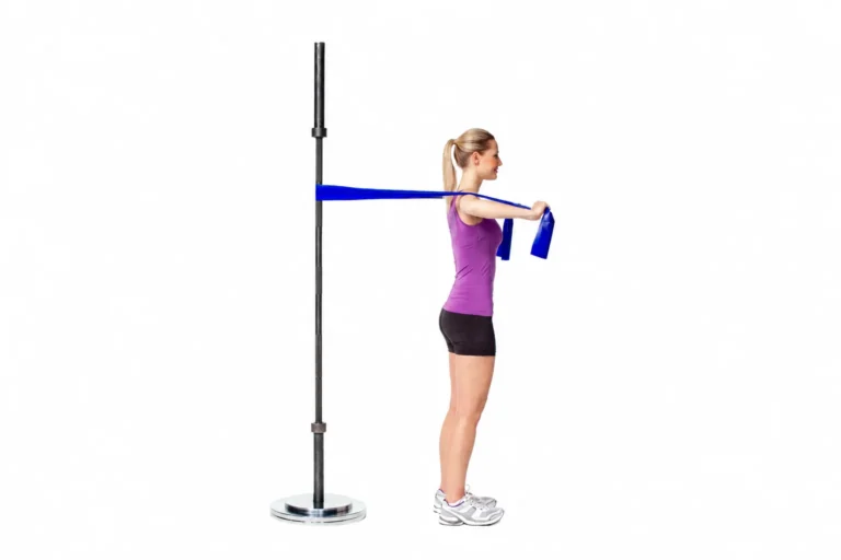 Forward-hand position in internal shoulder rotation with the upper arms raised and elbows bent.