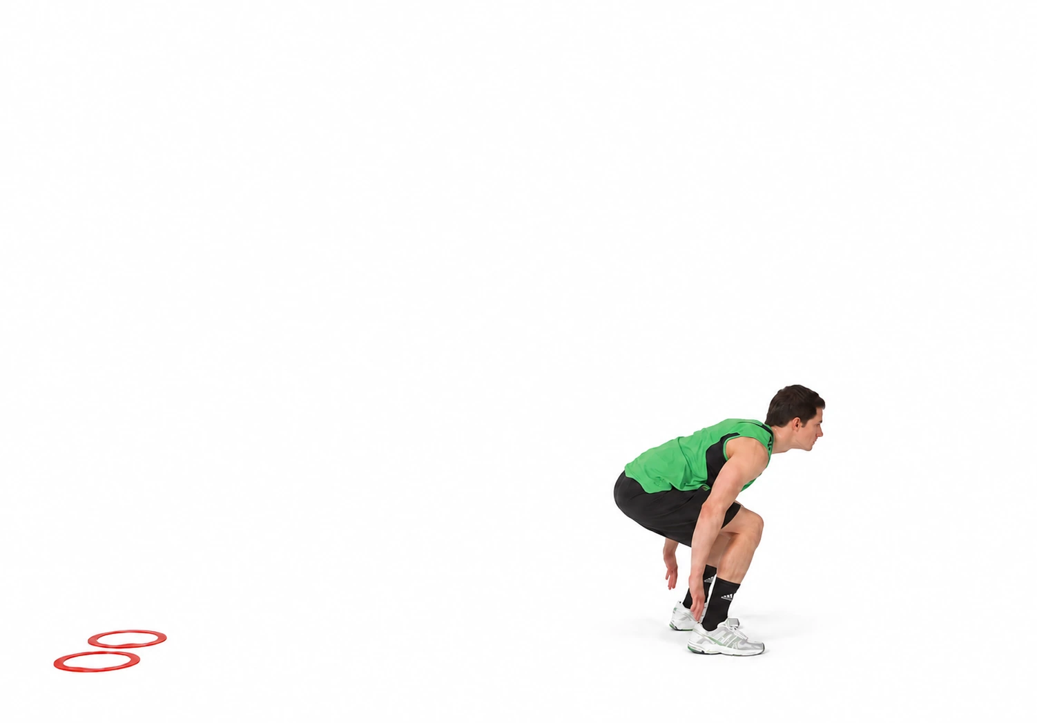 Bilateral squat landing after the forward jump.