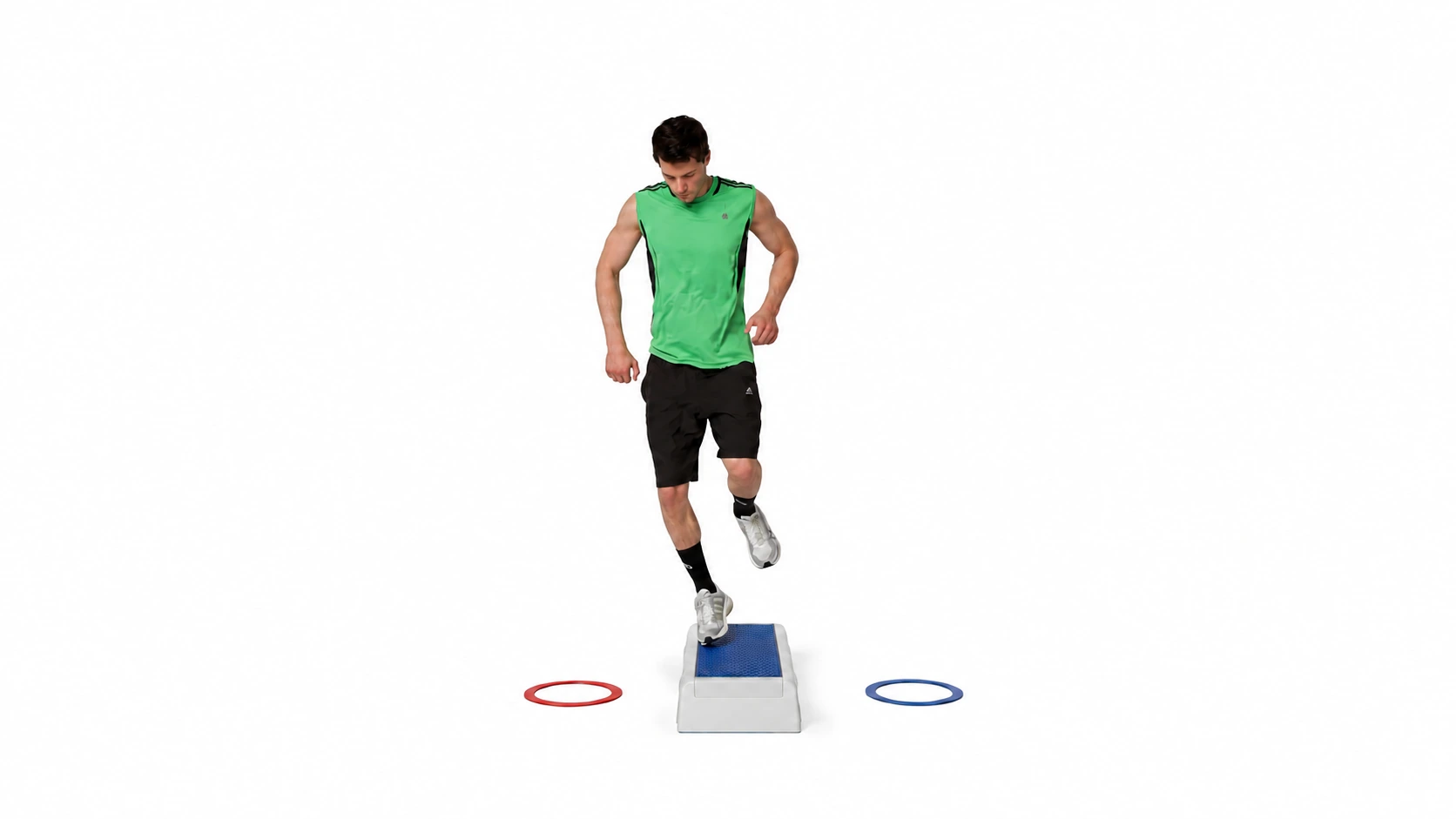 Same right foot contacts the box during the outward lateral pass.