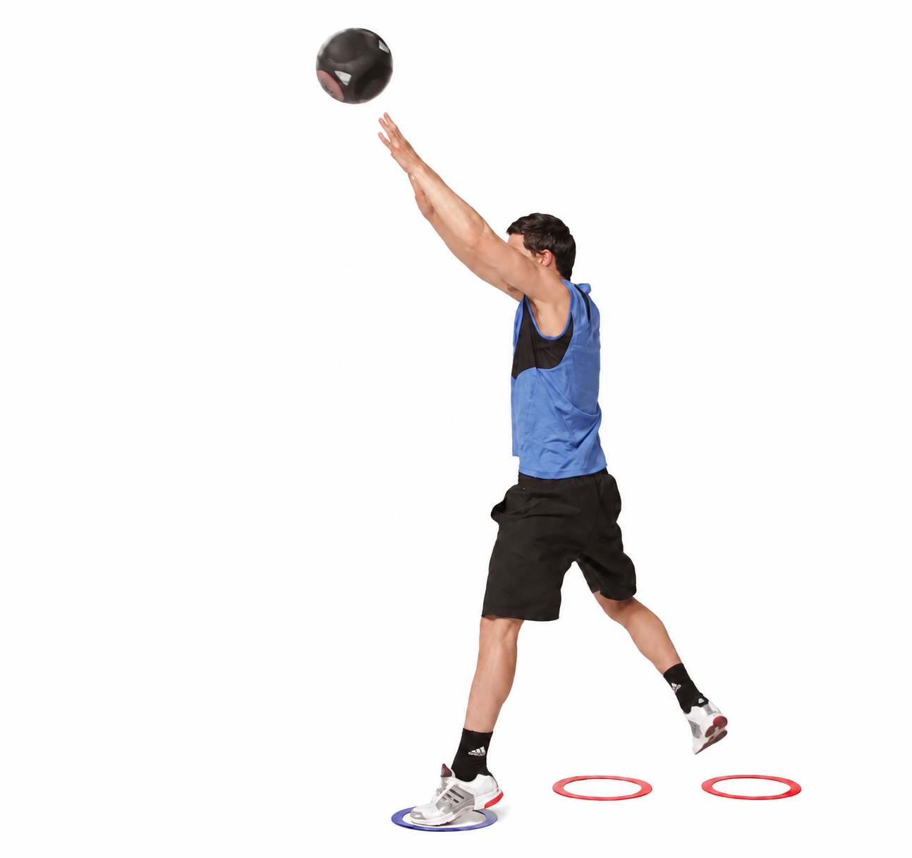 Jump-Serve Overhead Medicine-Ball Throw: 7.106 video reference: overhead release and forward movement.