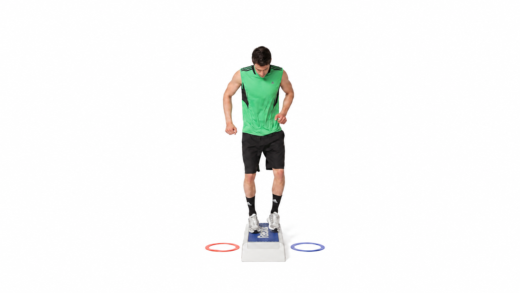 Low-Level Abductor Box Jump Rebounds: Bilateral box contact: feet move inward onto the box.
