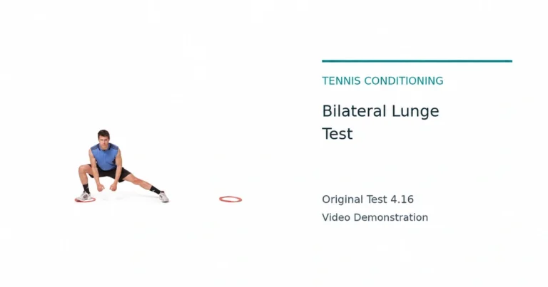 Bilateral Lunge Test, original test 4.16: athlete in a low lateral lunge with one knee bent and the other leg extended.