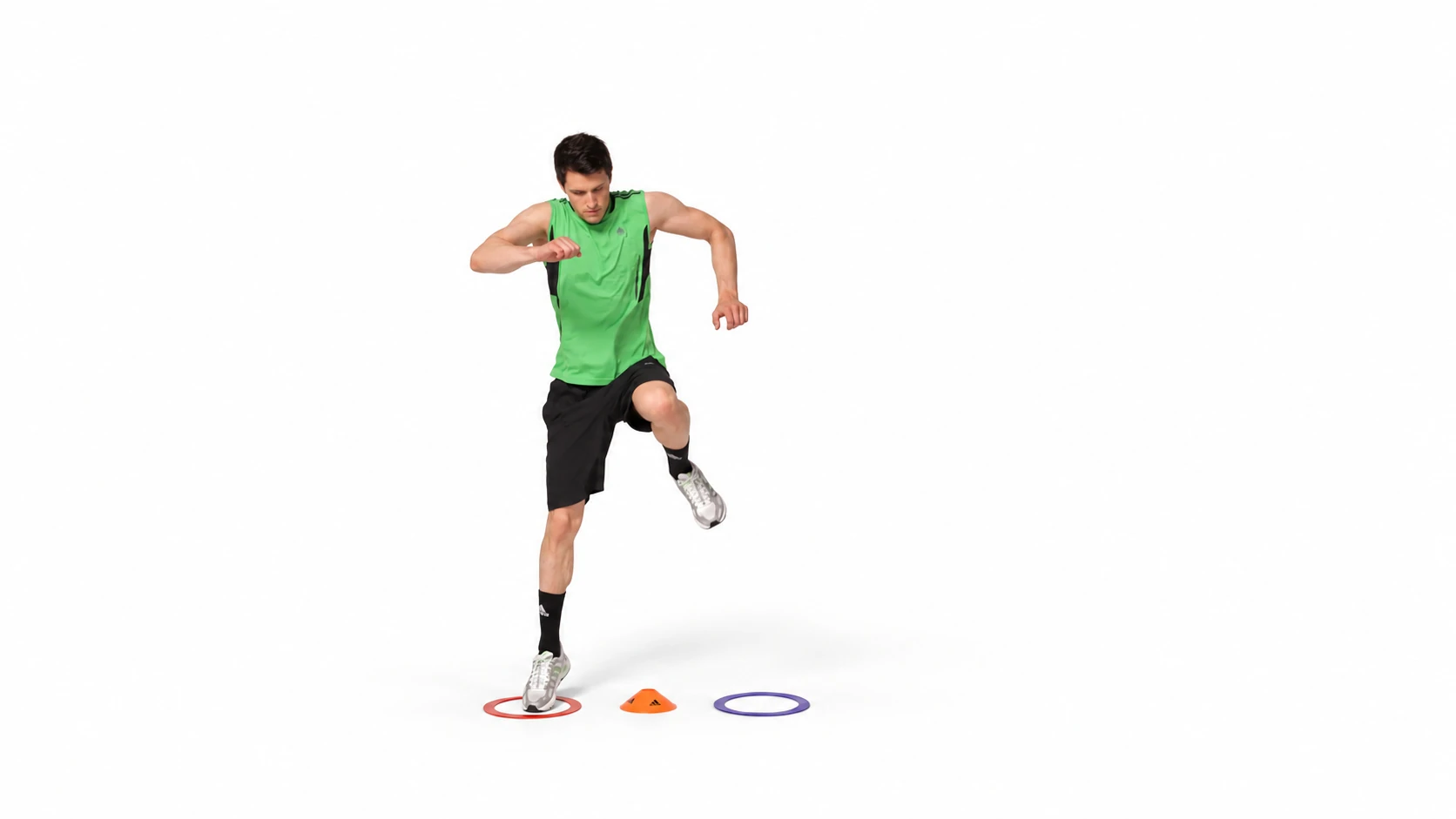 Single-Leg Mid-Level Lateral Tuck Jump: Single-leg movement reference